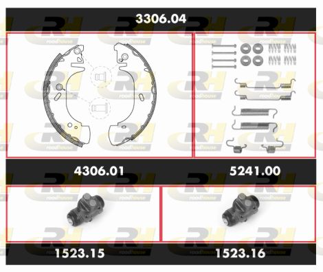 ROADHOUSE stabdžių rinkinys, būgniniai stabdžiai 3306.04