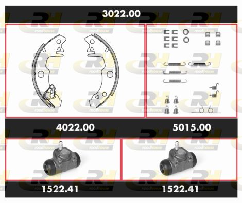 ROADHOUSE Комплект тормозов, барабанный тормозной механизм SPK 3022.00