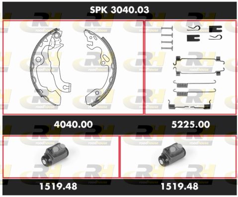 ROADHOUSE Комплект тормозов, барабанный тормозной механизм SPK 3040.03