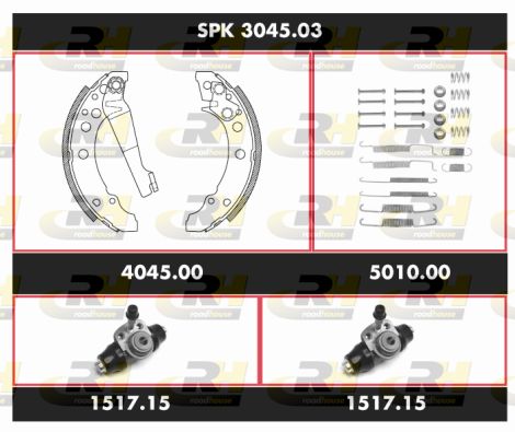 ROADHOUSE Комплект тормозов, барабанный тормозной механизм SPK 3045.03