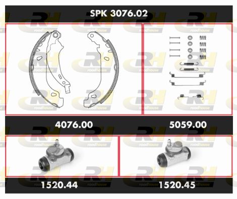 ROADHOUSE stabdžių rinkinys, būgniniai stabdžiai SPK 3076.02
