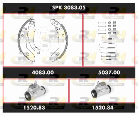 ROADHOUSE Комплект тормозов, барабанный тормозной механизм SPK 3083.05