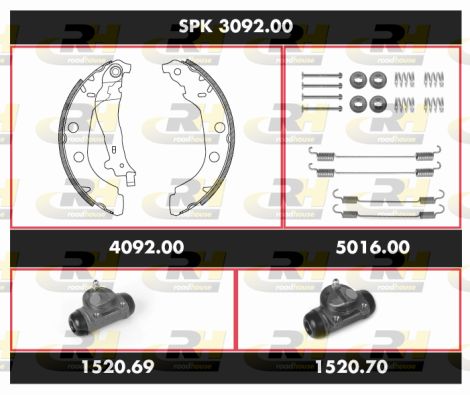 ROADHOUSE Комплект тормозов, барабанный тормозной механизм SPK 3092.00