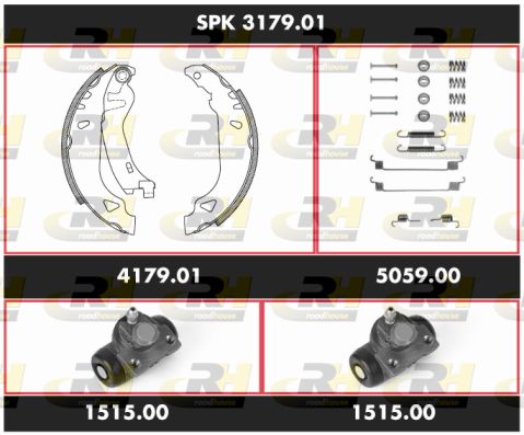 ROADHOUSE Комплект тормозов, барабанный тормозной механизм SPK 3179.01