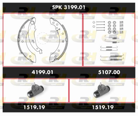 ROADHOUSE Комплект тормозов, барабанный тормозной механизм SPK 3199.01