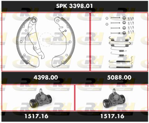 ROADHOUSE stabdžių rinkinys, būgniniai stabdžiai SPK 3398.01
