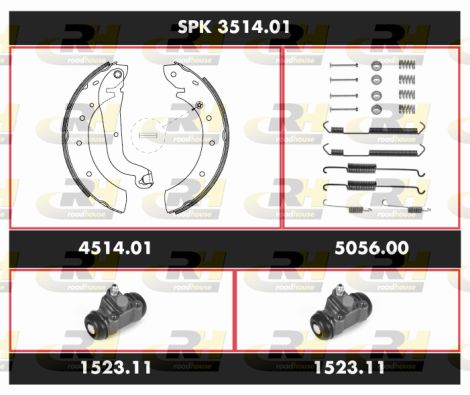 ROADHOUSE stabdžių rinkinys, būgniniai stabdžiai SPK 3514.01