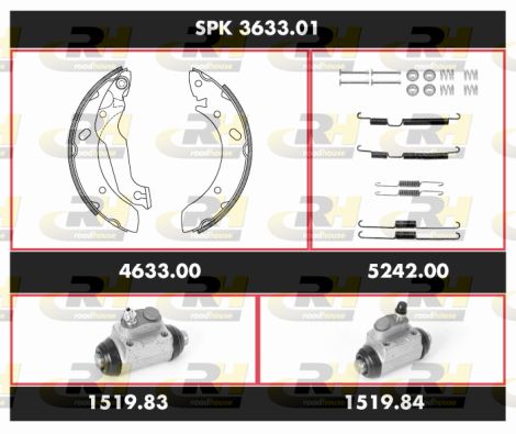 ROADHOUSE stabdžių rinkinys, būgniniai stabdžiai SPK 3633.01