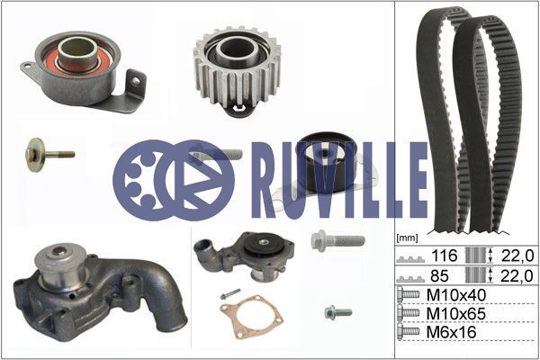 RUVILLE Водяной насос + комплект зубчатого ремня 55214712