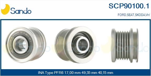 SANDO Ременный шкив, генератор SCP90100.1