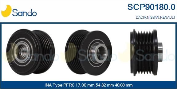 SANDO Ременный шкив, генератор SCP90180.0
