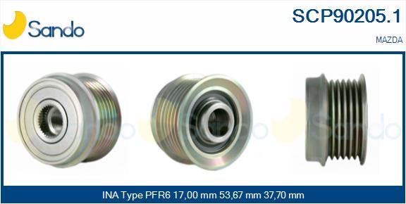 SANDO Ременный шкив, генератор SCP90205.1