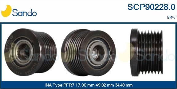 SANDO Ременный шкив, генератор SCP90228.0