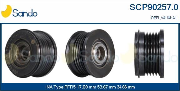 SANDO Ременный шкив, генератор SCP90257.0