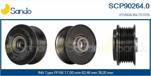 SANDO Ременный шкив, генератор SCP90264.0