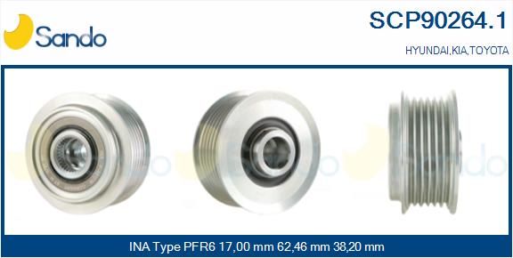SANDO Ременный шкив, генератор SCP90264.1