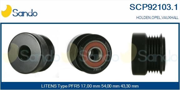 SANDO Ременный шкив, генератор SCP92103.1