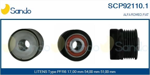 SANDO Ременный шкив, генератор SCP92110.1