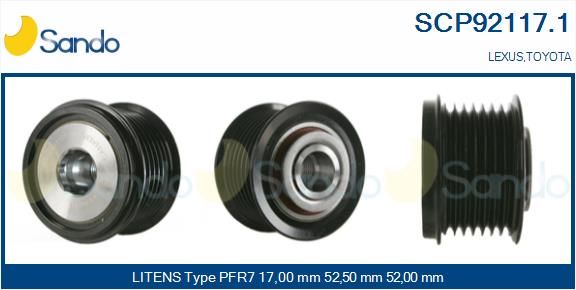 SANDO Ременный шкив, генератор SCP92117.1