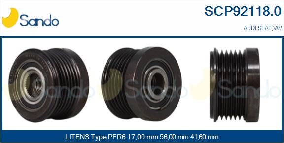 SANDO Ременный шкив, генератор SCP92118.0