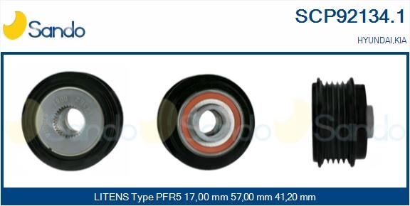 SANDO Ременный шкив, генератор SCP92134.1