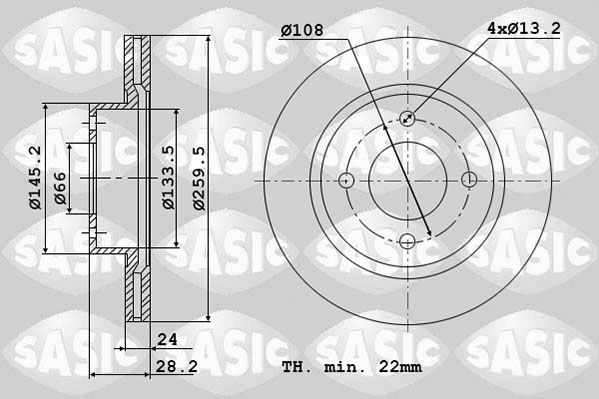 SASIC Тормозной диск 2464L94J