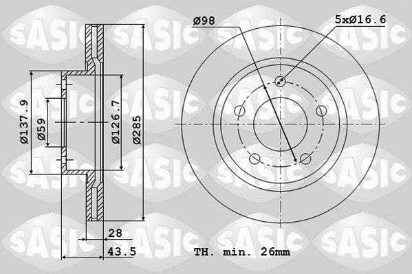 SASIC Тормозной диск 2464P24J