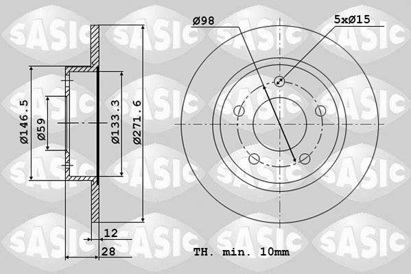 SASIC Тормозной диск 2464P44J