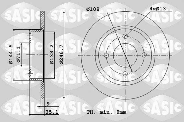 SASIC Тормозной диск 2464W94J