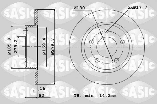 SASIC Тормозной диск 2464Z34J