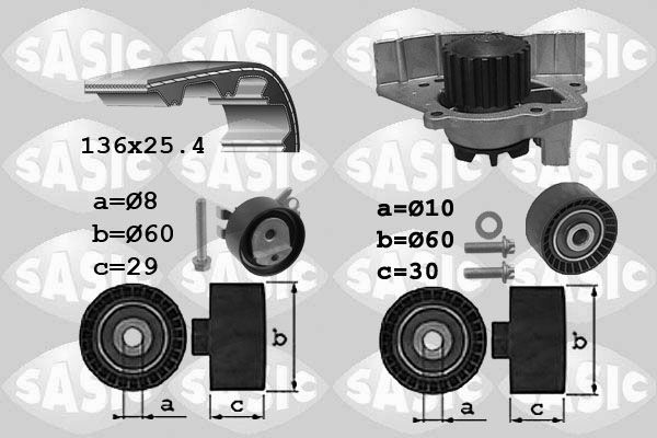 SASIC Водяной насос + комплект зубчатого ремня 3900034