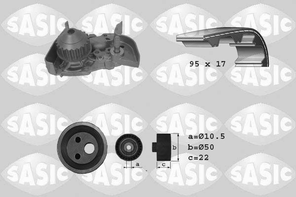 SASIC Водяной насос + комплект зубчатого ремня 3904025