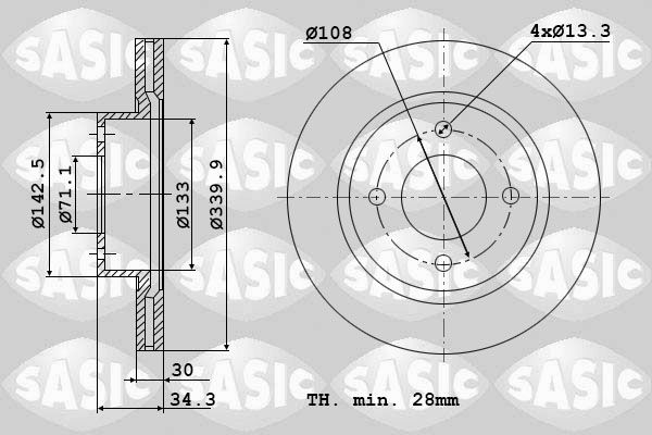 SASIC Тормозной диск 6100026