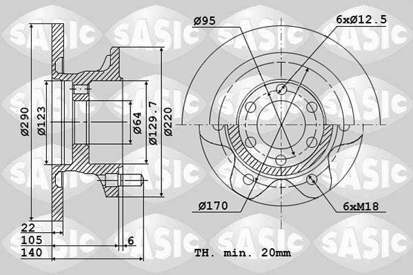 SASIC Тормозной диск 6106072