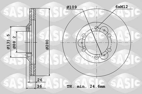 SASIC stabdžių diskas 6106092