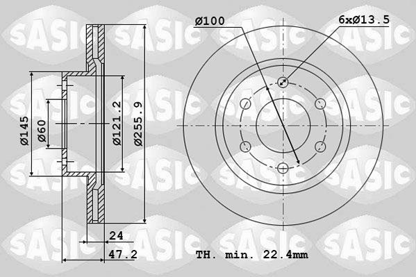 SASIC Тормозной диск 6106110