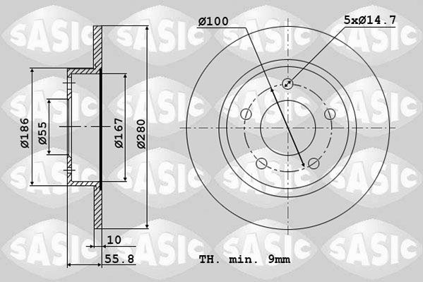 SASIC Тормозной диск 6106119