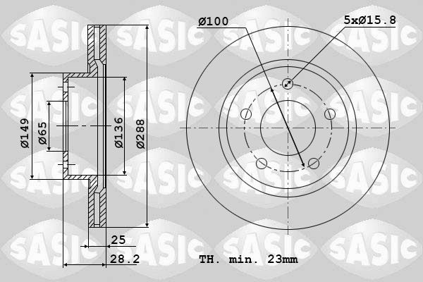 SASIC Тормозной диск 9004898J