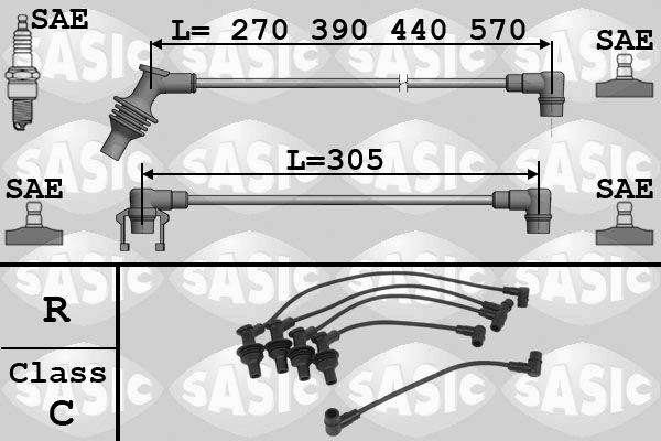 SASIC Комплект проводов зажигания 9284010