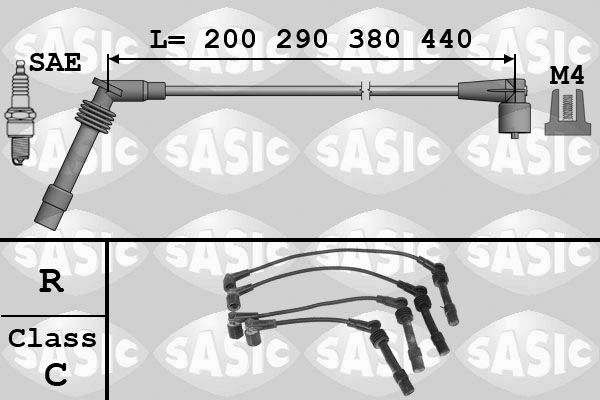 SASIC Комплект проводов зажигания 9286002