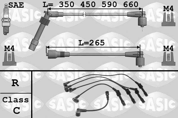 SASIC Комплект проводов зажигания 9286004