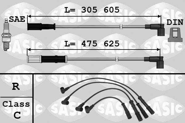 SASIC Комплект проводов зажигания 9286014