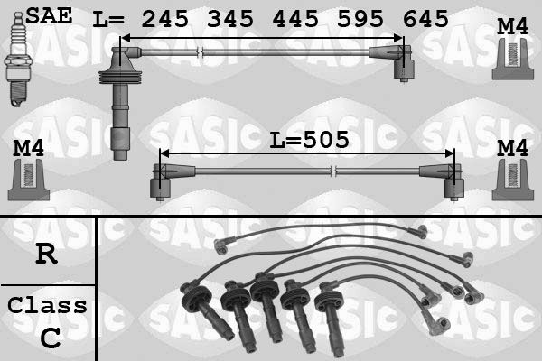 SASIC Комплект проводов зажигания 9286035