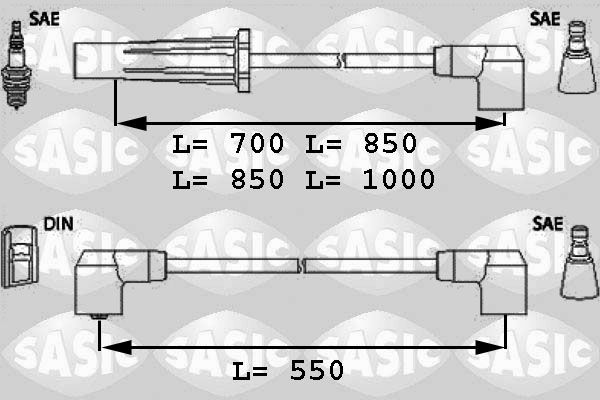 SASIC Комплект проводов зажигания 9286039