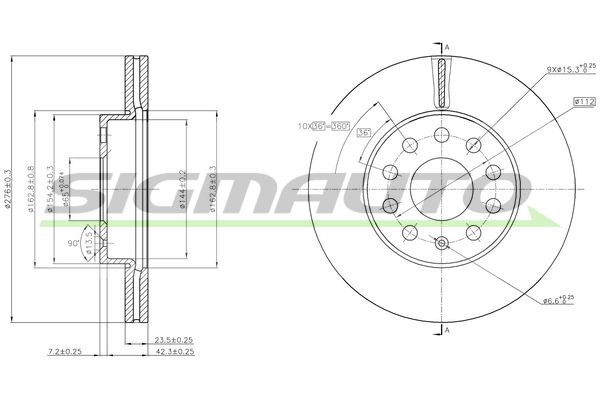 SIGMAUTO Тормозной диск DBC469V