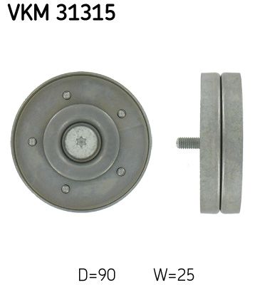 SKF kreipiantysis skriemulys, V formos rumbuotas dirža VKM 31315