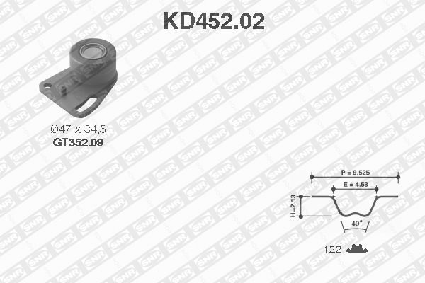 SNR paskirstymo diržo komplektas KD452.02