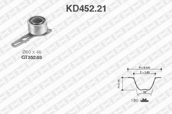 SNR paskirstymo diržo komplektas KD452.21