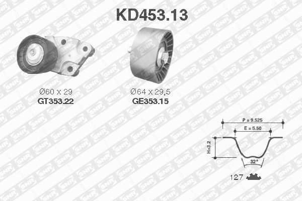 SNR paskirstymo diržo komplektas KD453.13