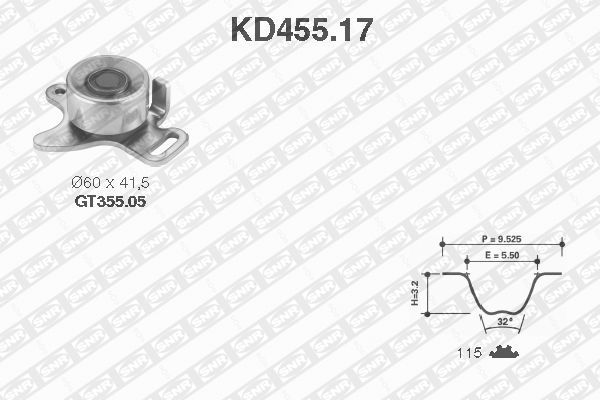 SNR paskirstymo diržo komplektas KD455.17
